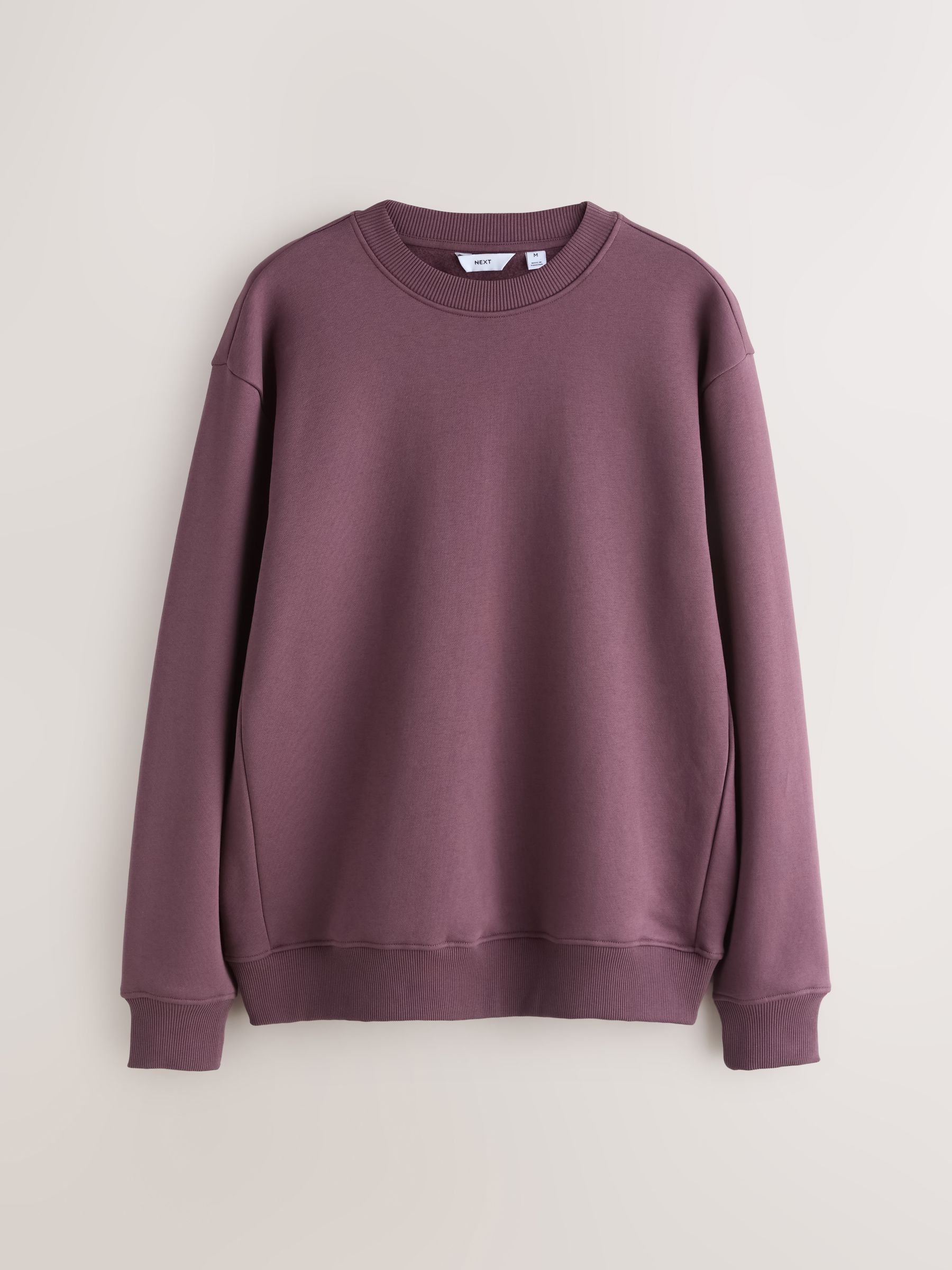 Buy Berry Red Regular Fit Heavyweight Cotton Rich Crew Neck