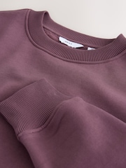 Berry Red Regular Fit Heavyweight Cotton Rich Crew Neck Sweatshirt - Image 7 of 8