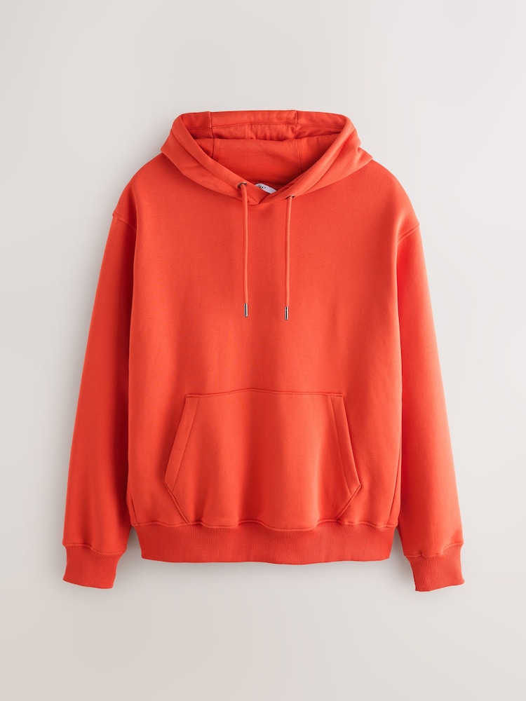 Orange Regular Fit Heavyweight Cotton Rich Jersey Hoodie - Image 1 of 8