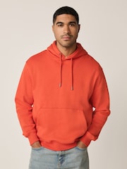 Orange Regular Fit Heavyweight Cotton Rich Jersey Hoodie - Image 2 of 8