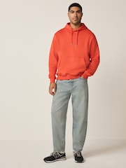 Orange Regular Fit Heavyweight Cotton Rich Jersey Hoodie - Image 3 of 8