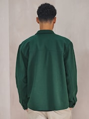 Green N.Premium Jersey Twill Popper Shacket - Image 3 of 9