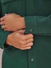 Green N.Premium Jersey Twill Popper Shacket - Image 4 of 9