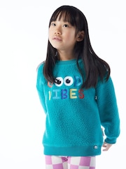 Tog 24 Green Kids Swaledale Shaun The Sheep Sherpa Sweatshirt - Image 3 of 6