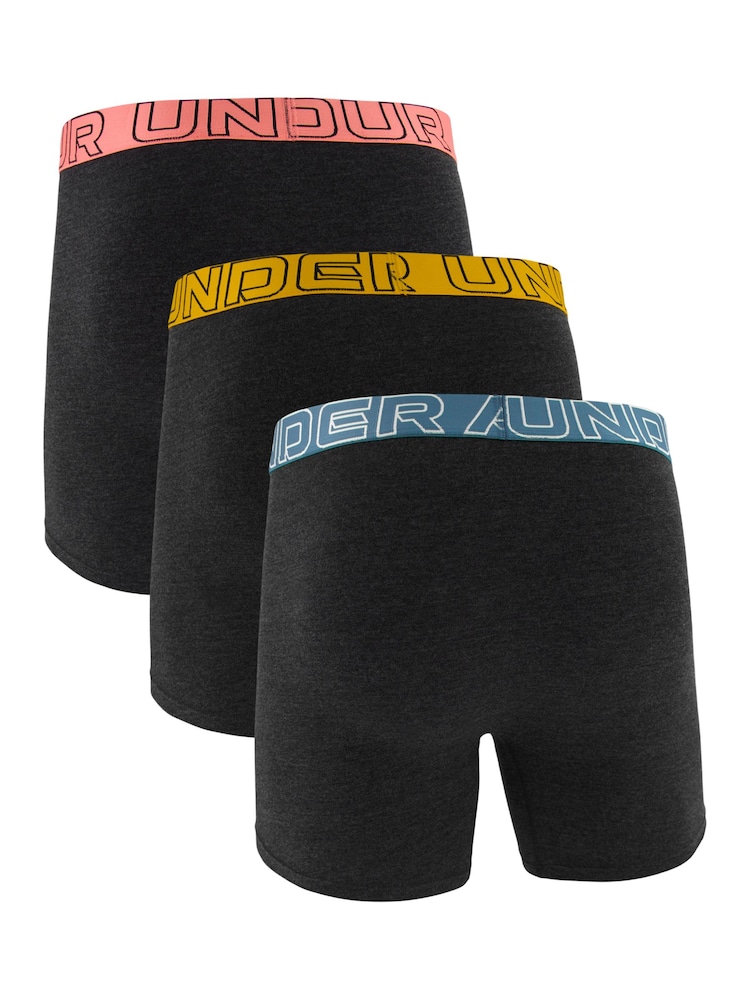 Under Armour Black Performance Cotton Mens 6 Inch Underwear 3 Pack - Image 2 of 3