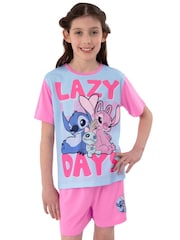 Character Pink Girls Disney Lilo & Stitch Short Pyjamas - Image 1 of 9