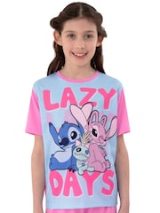 Character Pink Girls Disney Lilo & Stitch Short Pyjamas - Image 2 of 9