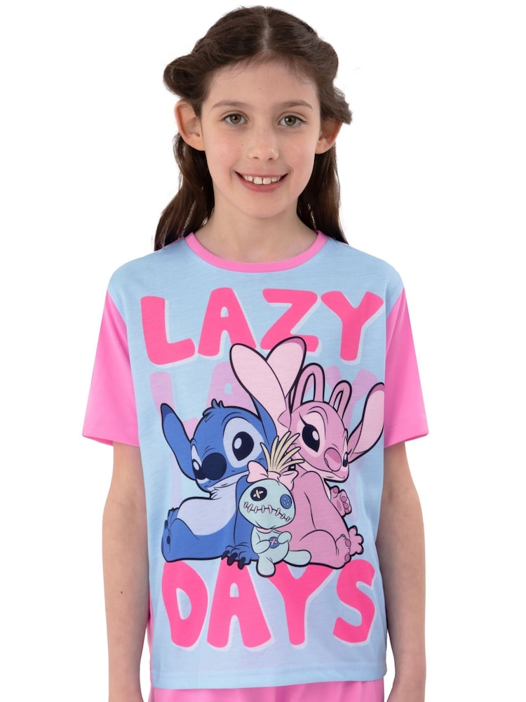 Character Pink Girls Disney Lilo & Stitch Short Pyjamas - Image 2 of 9