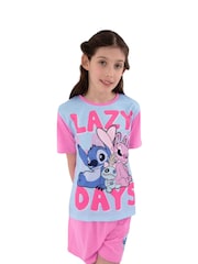 Character Pink Girls Disney Lilo & Stitch Short Pyjamas - Image 4 of 9