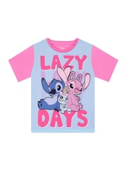 Character Pink Girls Disney Lilo & Stitch Short Pyjamas - Image 6 of 9