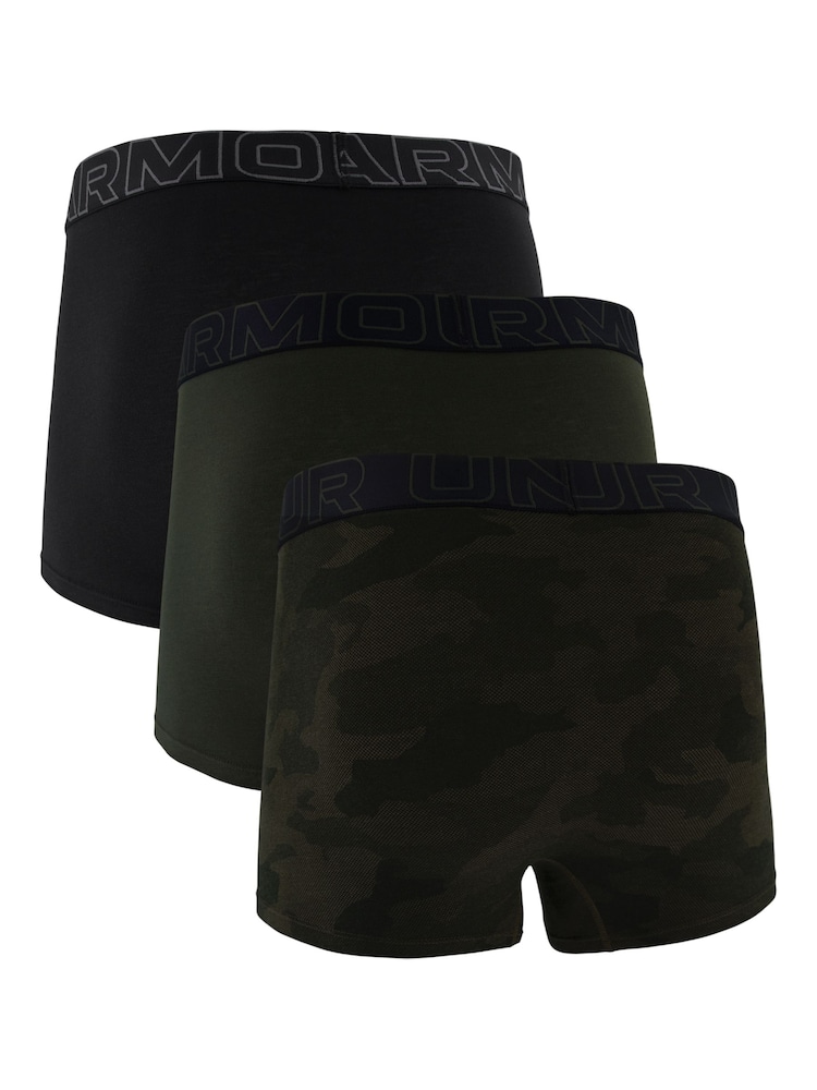 Under Armour Green Performance Cotton Mens 3 Inch Underwear 3 Pack - Image 2 of 3 Under Armour Green Performance Cotton Mens 3 Inch Underwear 3 Pack - Image 2 of 3