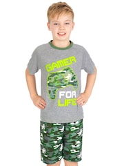 Harry Bear Green Gaming Camouflage Controller Short Pyjamas - Image 3 of 12