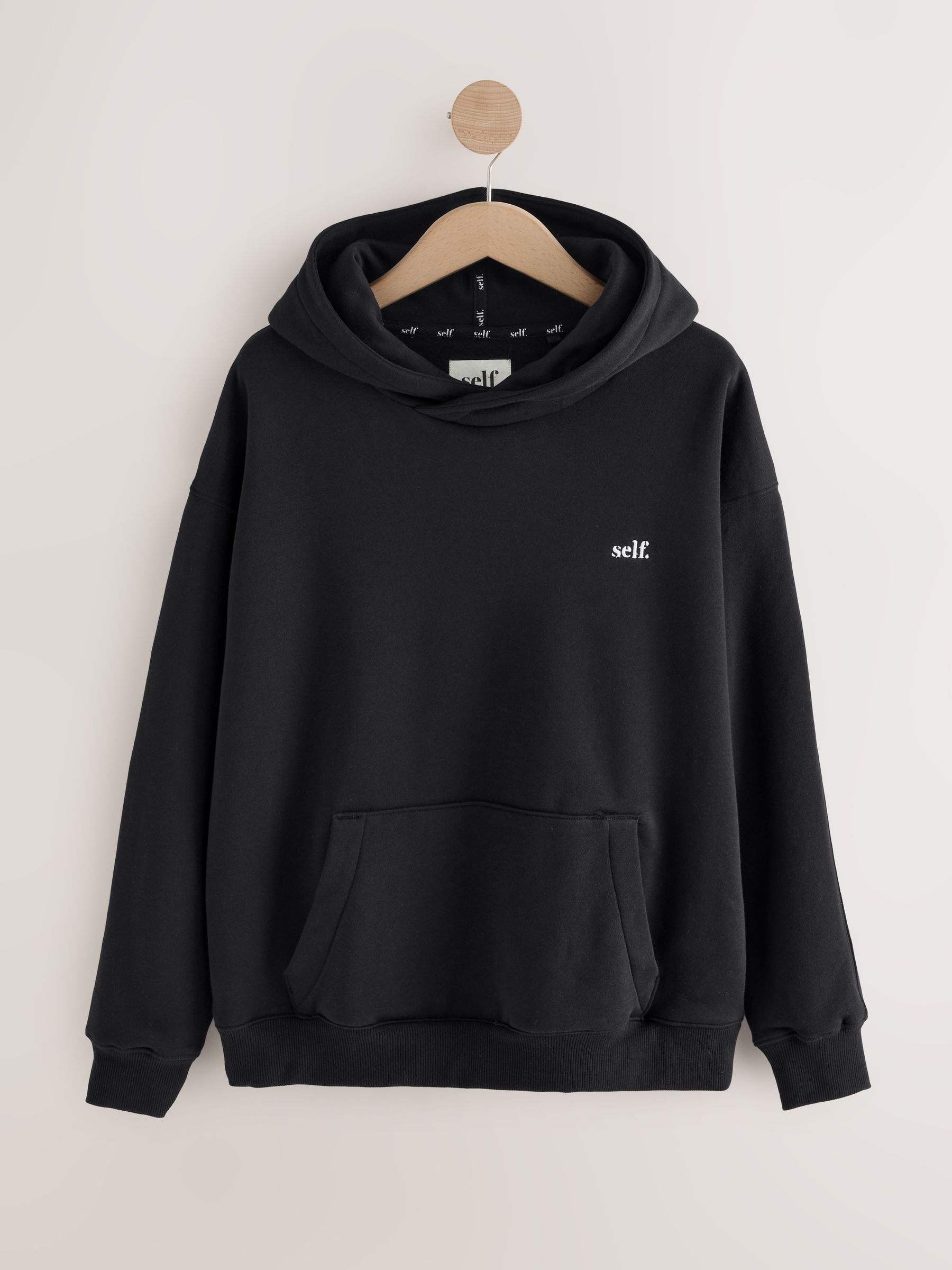 Buy self. Black Hoodie from the Next UK online shop