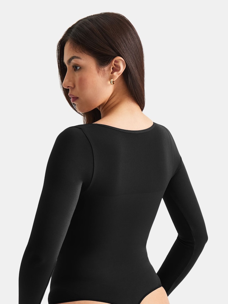 TALA Black 365 Contour Long Sleeve Square Neck Bodysuit - Image 2 of 3