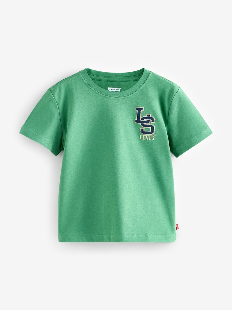 Levi's® Green Varsirty Monogram Chest Logo Short Sleeve T-Shirt - Image 1 of 2 Levi's® Green Varsirty Monogram Chest Logo Short Sleeve T-Shirt - Image 1 of 2