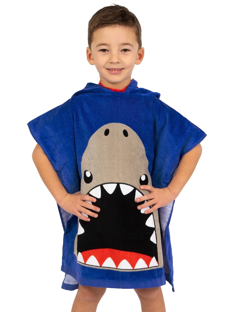 Character Blue Harry Bear Shark Towel Poncho - Image 1 of 11