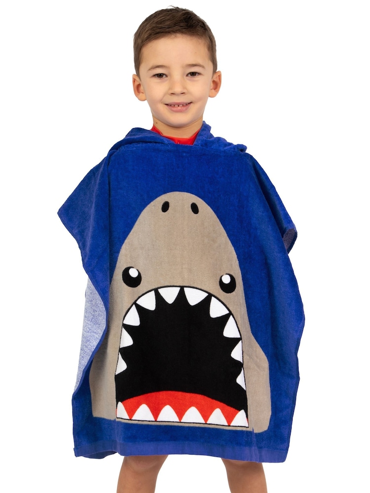 Character Blue Harry Bear Shark Towel Poncho - Image 2 of 11