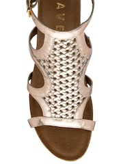 Ravel Gold Leather Wedge Sandals - Image 4 of 4