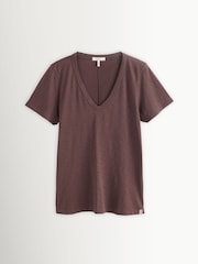 Rag & Bone Brown The Slub Vee T-Shirt - Image 6 of 6