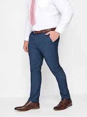 BadRhino Big & Tall Blue Textured Suit Trousers - Image 1 of 3