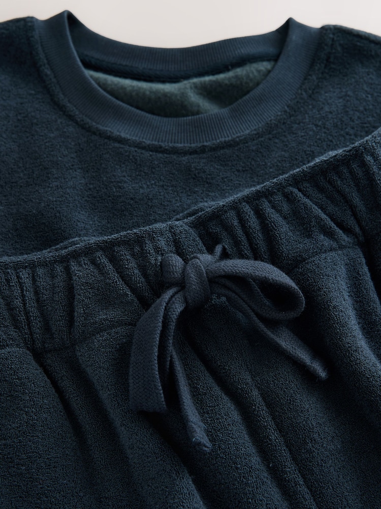 Blue Towelling Short Sleeve Pyjamas Set - Image 10 of 10 Blue Towelling Short Sleeve Pyjamas Set - Image 10 of 10