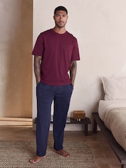 Bordo rdeča/mornarsko modra - Pižama iz džersija s kratkimi rokavi - Slika 1 iz 5