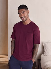 Bordo rdeča/mornarsko modra - Pižama iz džersija s kratkimi rokavi - Slika 3 iz 5