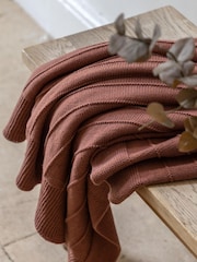 Gallery Direct Orange Alessa Knit Nutmeg Throw - Image 1 of 4