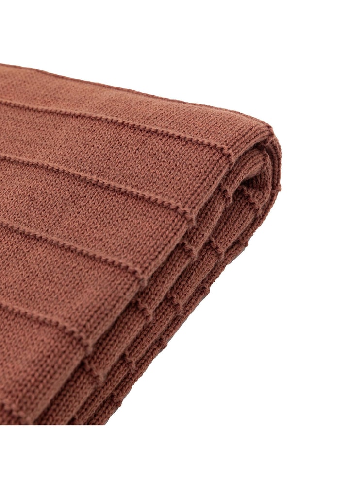 Gallery Direct Orange Alessa Knit Nutmeg Throw - Image 2 of 4 Gallery Direct Orange Alessa Knit Nutmeg Throw - Image 2 of 4