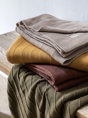 Gallery Direct Orange Alessa Knit Nutmeg Throw - Image 4 of 4