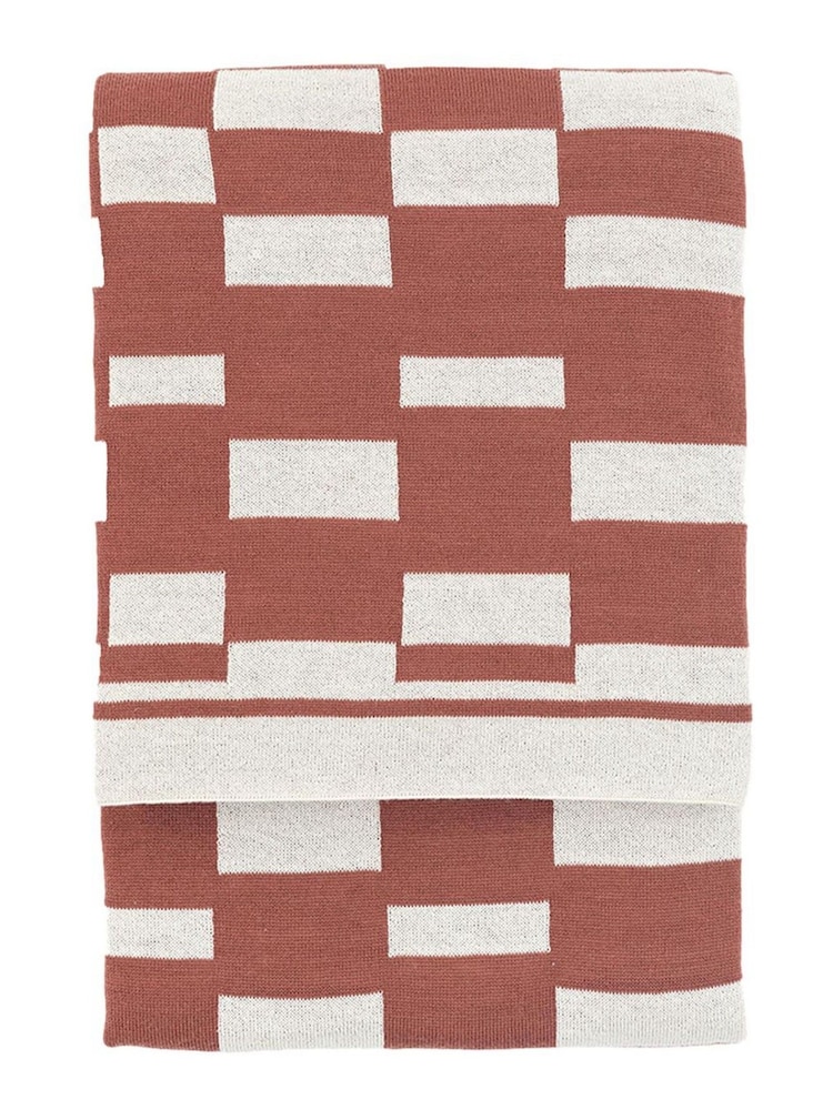 Gallery Direct Orange Solvi Knitted Throw - Image 1 of 4