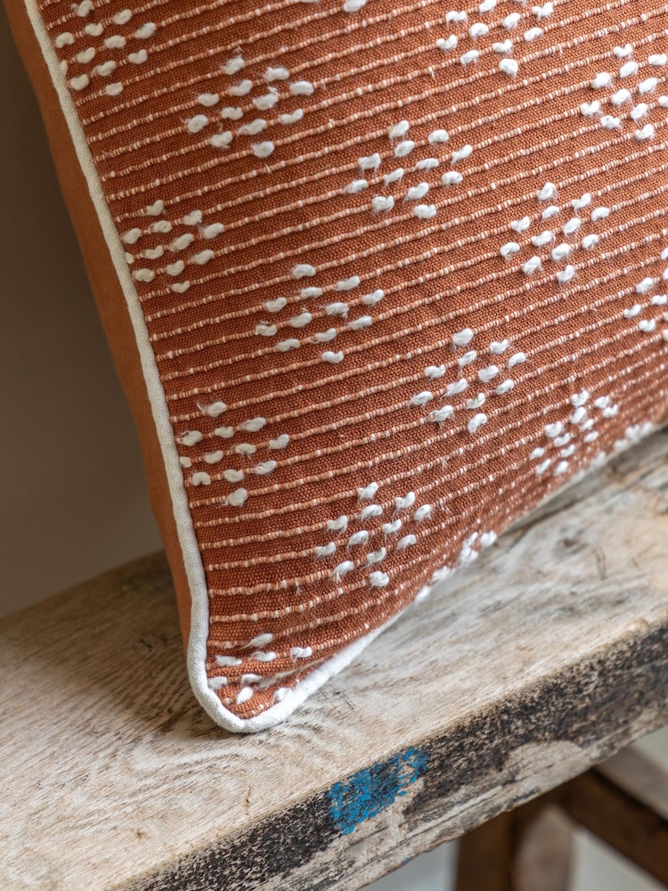 Gallery Direct Orange Tavira Woven Terracotta Cushion - Image 2 of 3