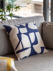 Gallery Direct Blue Nara Graphic Cushion - Image 1 of 3
