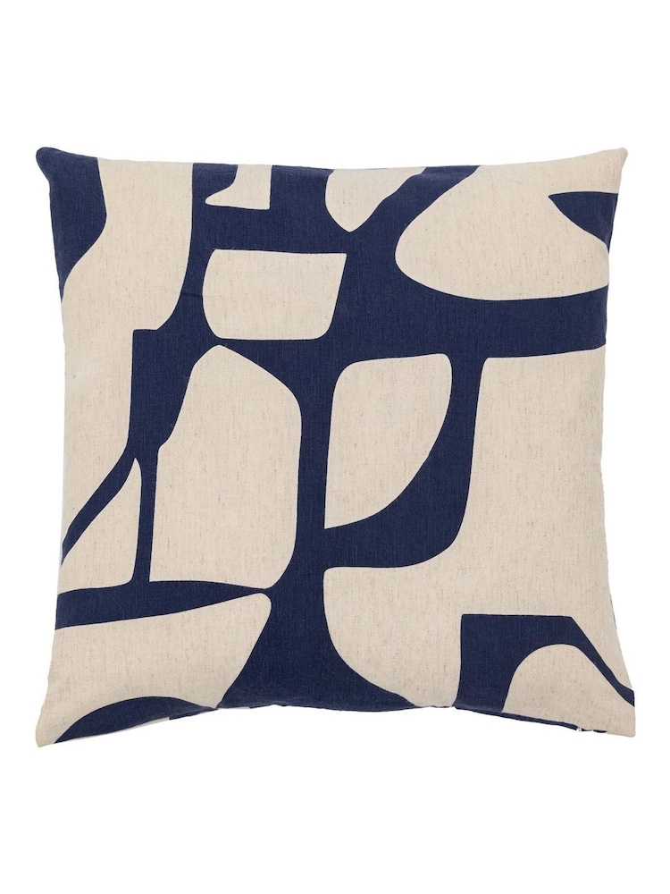 Gallery Direct Blue Nara Graphic Cushion - Image 3 of 3 Gallery Direct Blue Nara Graphic Cushion - Image 3 of 3