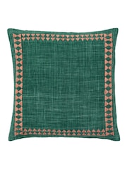 Gallery Direct Green Suki Embroidered Border Cushion - Image 3 of 4