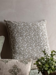 Gallery Direct Taupe Bramley Floral Cushion - Image 1 of 4