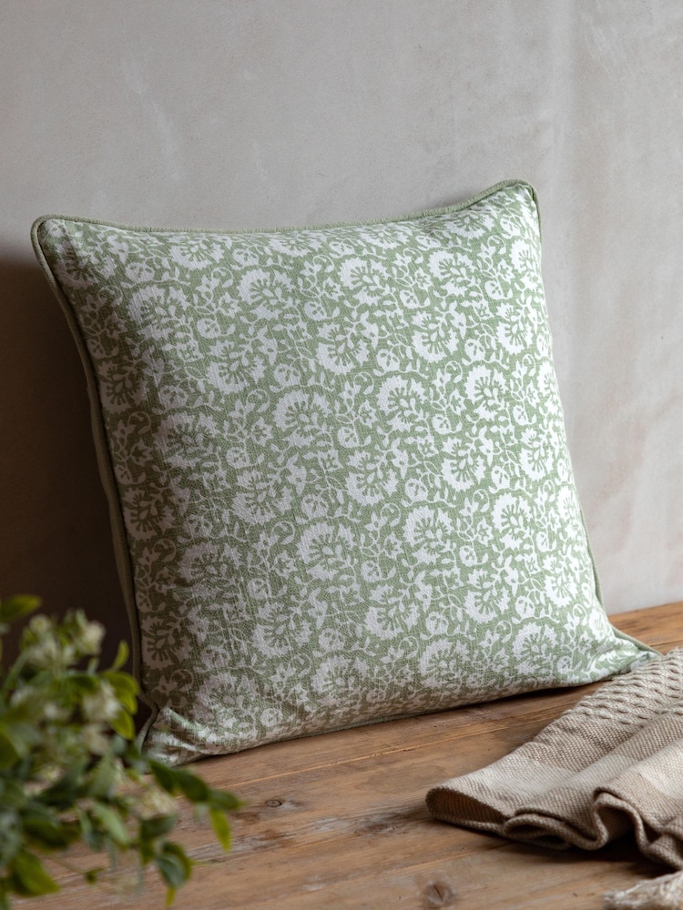Gallery Direct Green Bramley Floral Cushion - Image 1 of 5