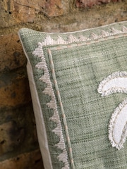 Gallery Direct Green Niva Embroidery Palm Tree Cushion - Image 2 of 4