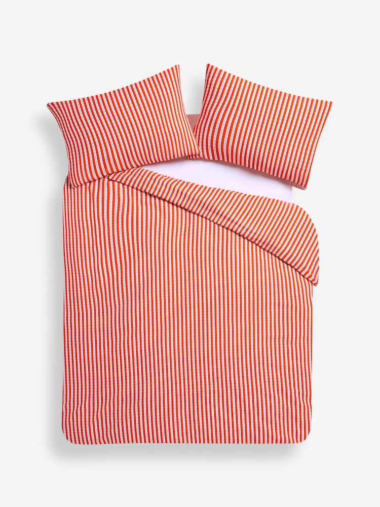 MADE.COM Orange Felix Seersucker Duvet Cover and Pillowcase Set - Image 4 of 4