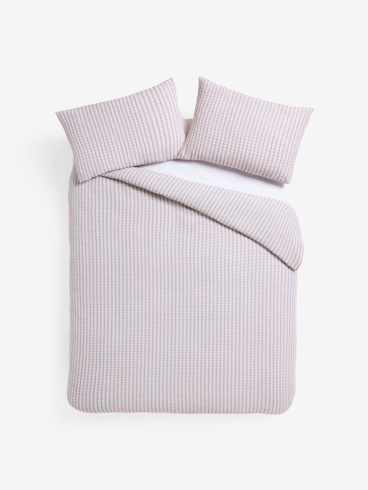 MADE.COM Blue Felix Seersucker Duvet Cover and Pillowcase Set - Image 5 of 5 MADE.COM Blue Felix Seersucker Duvet Cover and Pillowcase Set - Image 5 of 5