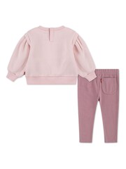 Levi's Pink Baby Logo Blouson Sleeve Top & Leggings Set - Image 2 of 4