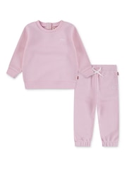 Levi's® Pink Baby Logo Hoodie & Joggers Set - Image 1 of 5