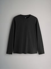 The Set Black/Chocolate Brown/Stripe/White 4 Pack Slim Fit 100% Cotton Long Sleeve T-Shirts - Image 5 of 6