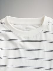 The Set Black/Chocolate Brown/Stripe/White 4 Pack Slim Fit 100% Cotton Long Sleeve T-Shirts - Image 6 of 6