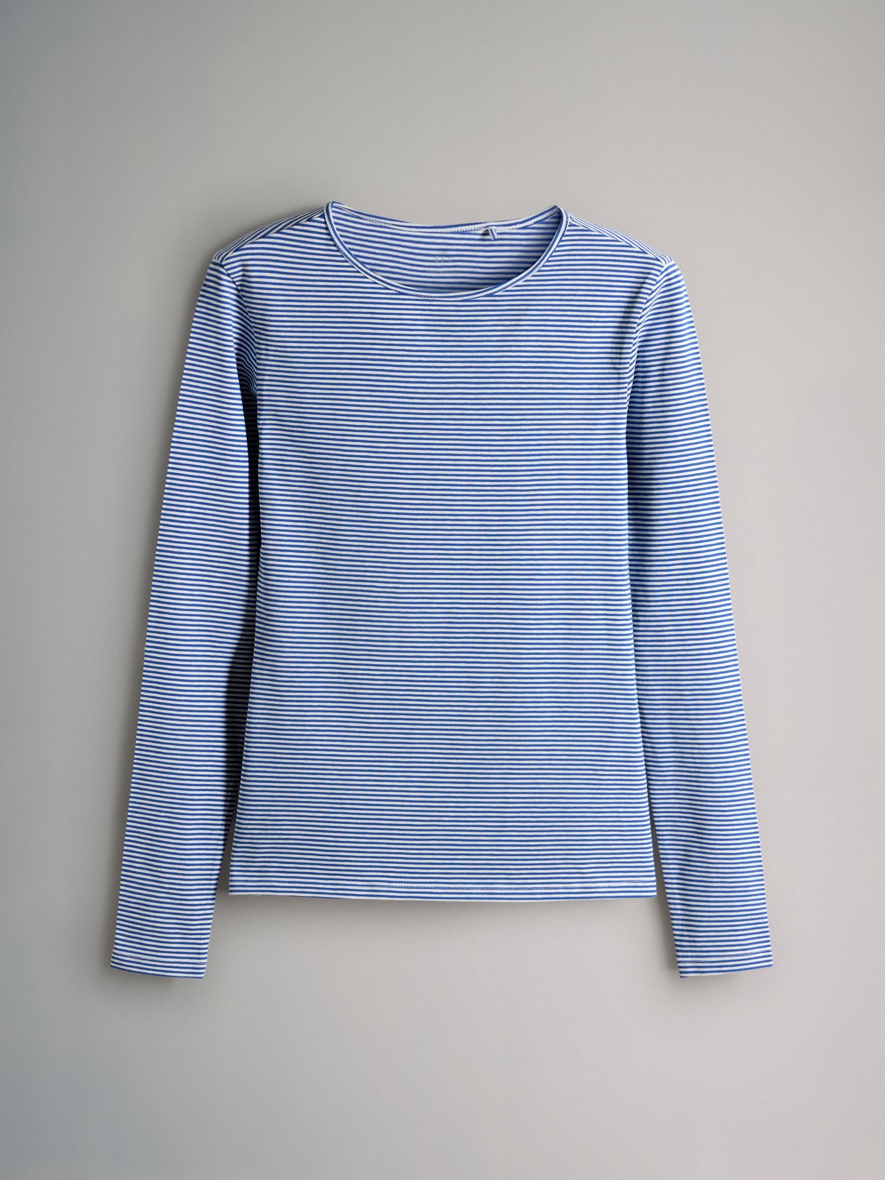 Lot De 5 T-shirts à Manches Longues THE SET – Couleurs Assorties (marine, Blanc, Marron, Bleu Clair, Rayé) | Taille L, Décontracté