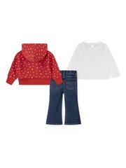 Levi's® Red Baby Floral Hoodie, T-Shirt & Jeans 3 Piece Set - Image 2 of 5