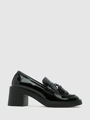 Schuh Lovelyn Heeled Black Loafers - Image 1 of 4