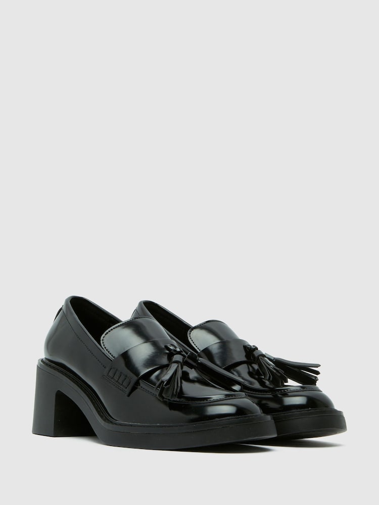 Schuh Lovelyn Heeled Black Loafers - Image 2 of 4