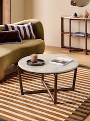 MADE.COM Walnut and Marble Everett Coffee Table - Image 1 of 6