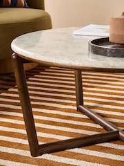 MADE.COM Walnut and Marble Everett Coffee Table - Image 2 of 6